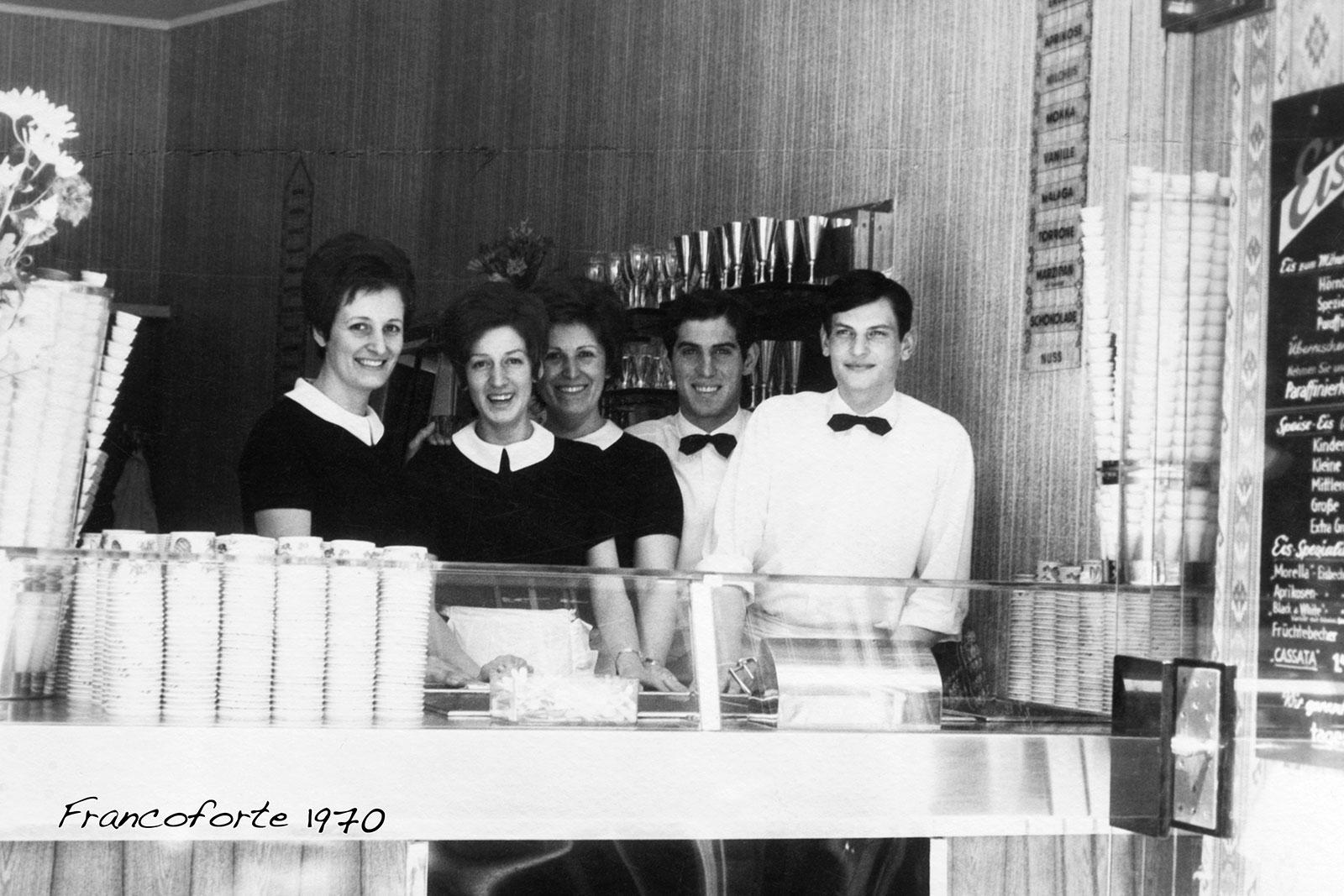 Gelateria Cavour Pordenone, foto la nostra storia, Francoforte 1970